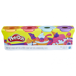 Play-Doh 4 pack Sleeve--4 oz Tubs--Assorted Colours