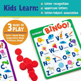 Alphabet Bingo-Letter Recognition, Letter-Object Association, Concentration Skills