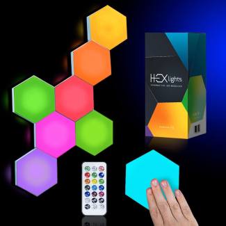 HEXlights Kids 7-Pack Hexagon Lights for a Sensory Room