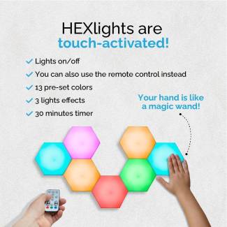HEXlights Kids 7-Pack Hexagon Lights for a Sensory Room
