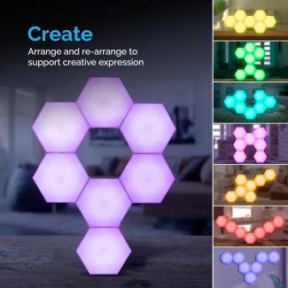 HEXlights Kids 7-Pack Hexagon Lights for a Sensory Room